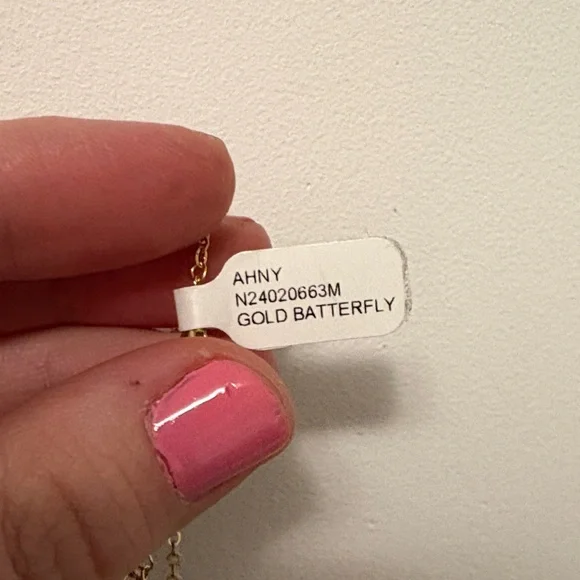 Anthropologie NWT Gold Butterfly Necklace - Picture 3 of 4